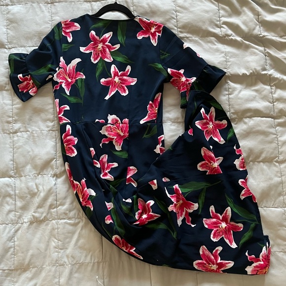 Lulus Stargazer Lily Navy Blue Floral Print Maxi Wrap Dress - Picture 6 of 7